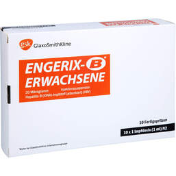 Abbildung: Engerix B Erwachsene Injektionssuspension in einer Fertigspritze 10 St, Fertigspritzen PZN 00629502