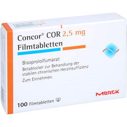 Abbildung: Concor Cor 2,5 mg Filmtabletten 100 St, Filmtabletten PZN 00629985