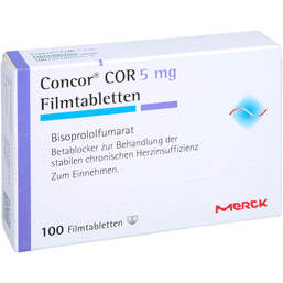 Abbildung: Concor Cor 5 mg Filmtabletten 100 St, Filmtabletten PZN 00630037