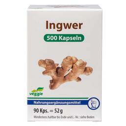 Abbildung: Ingwer 500 Kapseln Kapseln, 90 St PZN 00634816