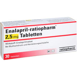 Abbildung: Enalapril ratiopharm 2,5 mg Tabletten 30 St, Tabletten PZN 00638145