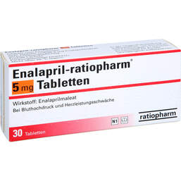 Abbildung: Enalapril ratiopharm 5 mg Tabletten 30 St, Tabletten PZN 00638180