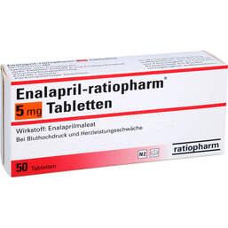 Abbildung: Enalapril ratiopharm 5 mg Tabletten 50 St, Tabletten PZN 00638197