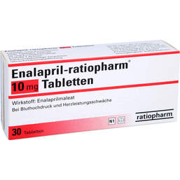 Abbildung: Enalapril ratiopharm 10 mg Tabletten 30 St, Tabletten PZN 00638228
