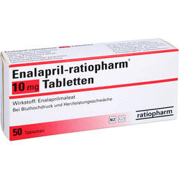 Abbildung: Enalapril ratiopharm 10 mg Tabletten 50 St, Tabletten PZN 00638234