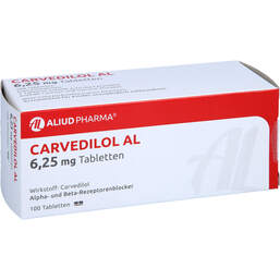 Abbildung: Carvedilol AL 6,25 mg Tabletten 100 St, Tabletten PZN 00643028