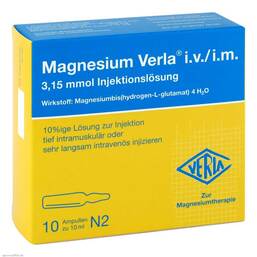 Abbildung: Magnesium Verla i.v. / intramuskulär Injektionslösung Injektionslösung, 10X10 ml PZN 00649321