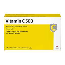 Abbildung: Vitamin C 500 Filmtabletten Filmtabletten, 100 St PZN 00652257