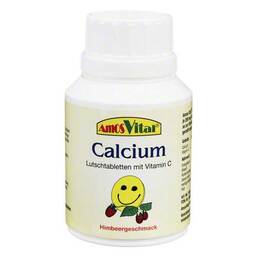 Abbildung: Calcium 200 mg + Vitamin C 30 mg Amosvital Lutsch. Lutschtabletten, 50 St PZN 00658231