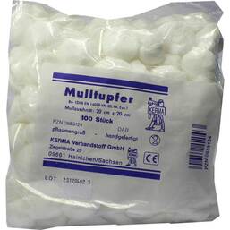 Abbildung: Mulltupfer 20x20cm pflaumengroß unsteril 100 St, Tupfer PZN 00659124