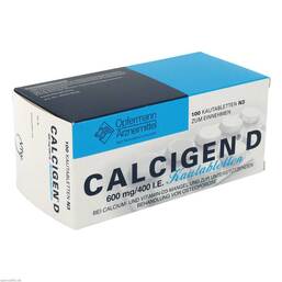 Abbildung: Calcigen D 600 mg / 400 I.E. Kautabletten Kautabletten, 100 St PZN 00662161