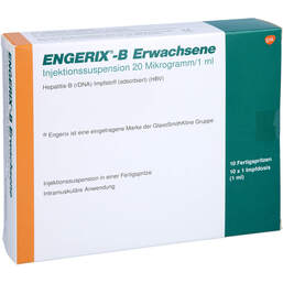 Abbildung: Engerix B Erwachsene Injektionssuspension in einer Fertigspritze 10 St, Injektionssuspension PZN 00667655