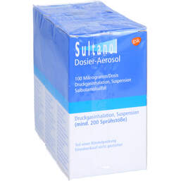 Abbildung: Sultanol Dosier Aerosol 200 Hub 3 St, Dosieraerosol PZN 00674968