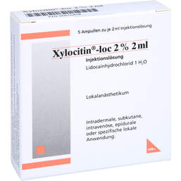Abbildung: Xylocitin Loc 2% 2 ml Ampullen 5X2 ml, Injektionslösung PZN 00676418