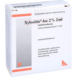 Abbildung: Xylocitin Loc 2% 2 ml Ampullen 10X2 ml, Injektionslösung PZN 00676424