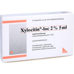 Abbildung: Xylocitin Loc 2% 5 ml Ampullen 5X5 ml, Injektionslösung PZN 00676447