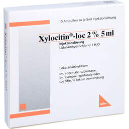 Abbildung: Xylocitin Loc 2% 5 ml Ampullen 10X5 ml, Injektionslösung PZN 00676453