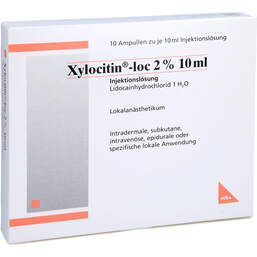Abbildung: Xylocitin Loc 2% 10 ml Ampullen 10X10 ml, Injektionslösung PZN 00676482