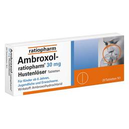 Abbildung: Ambroxol ratiopharm 30 mg Hustenlöser Tabletten 20 St, Tabletten PZN 00680816