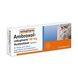 Abbildung: Ambroxol-ratiopharm® 60 mg Hustenlöser Tabletten Tabletten, 20 St PZN 00680868