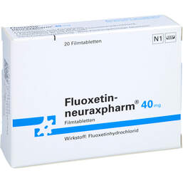 Abbildung: Fluoxetin neuraxpharm 40 mg Filmtabletten 20 St, Filmtabletten PZN 00681023