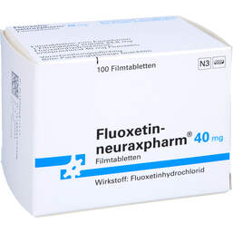 Abbildung: Fluoxetin neuraxpharm 40 mg Filmtabletten 100 St, Filmtabletten PZN 00681141