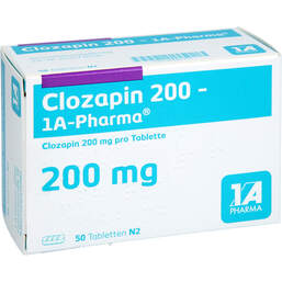 Abbildung: Clozapin 200 1A Pharma Tabletten 50 St, Tabletten PZN 00682755