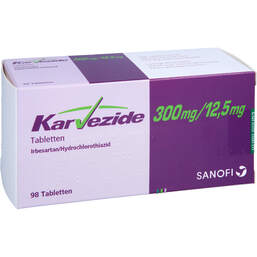 Abbildung: Karvezide 300 / 12,5 mg Tabletten 98 St, Tabletten PZN 00694534
