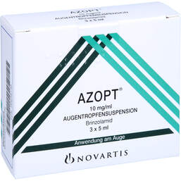 Abbildung: Azopt 10 mg / ml Augentropfensuspension 3X5 ml, Augentropfen PZN 00698130