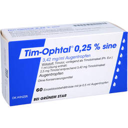 Abbildung: Tim Ophtal 0,25% sine Augentropfen 60X0.5 ml, Augentropfen PZN 00715561