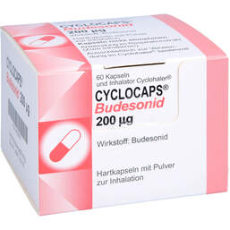 Abbildung: Cyclocaps Budesonid 200µg 60 St, Inhalationskapseln PZN 00730721
