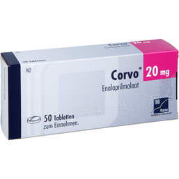 Abbildung: Corvo 20 mg Tabletten 50 St, Tabletten PZN 00737746