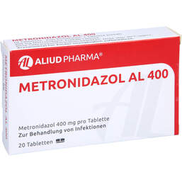 Abbildung: Metronidazol AL 400 Tabletten 20 St, Tabletten PZN 00739610