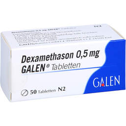 Abbildung: Dexamethason 0,5 mg Galen Tabletten 50 St, Tabletten PZN 00745473