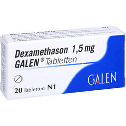 Abbildung: Dexamethason 1,5 mg Galen Tabletten 20 St, Tabletten PZN 00745504
