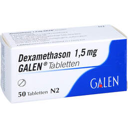 Abbildung: Dexamethason 1,5 mg Galen Tabletten 50 St, Tabletten PZN 00745510