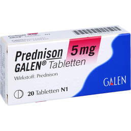 Abbildung: Prednison 5 mg Galen Tabletten 20 St, Tabletten PZN 00745875