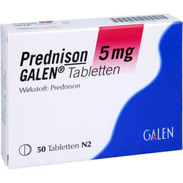 Abbildung: Prednison 5 mg Galen Tabletten 50 St, Tabletten PZN 00745881