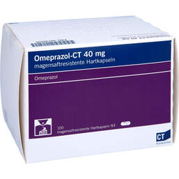 Abbildung: Omeprazol-CT 40 mg Hartkapseln magensaftresistent 100 St, Kapseln magensaftresistent PZN 00746509