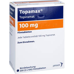 Abbildung: Topamax 100 mg Filmtabletten 200 St, Filmtabletten PZN 00753952