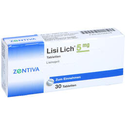 Abbildung: Lisilich 5 mg Tabletten 30 St, Tabletten PZN 00755678