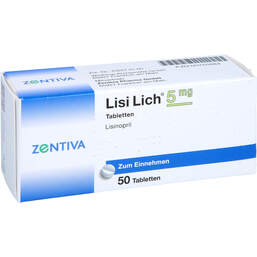 Abbildung: Lisilich 5 mg Tabletten 50 St, Tabletten PZN 00755684