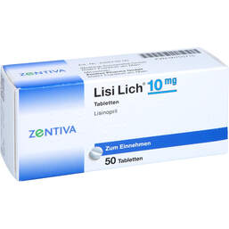 Abbildung: Lisilich 10 mg Tabletten 50 St, Tabletten PZN 00755715