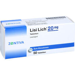 Abbildung: Lisilich 20 mg Tabletten 50 St, Tabletten PZN 00755744