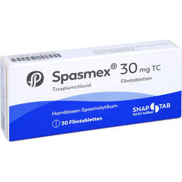 Abbildung: Spasmex 30 mg TC Filmtabletten 30 St, Filmtabletten PZN 00759877