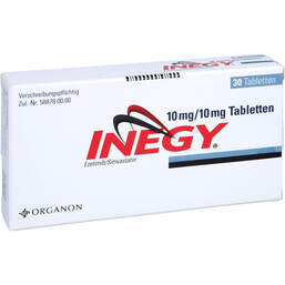 Abbildung: Inegy 10 mg / 10 mg Tabletten 30 St, Tabletten PZN 00760946