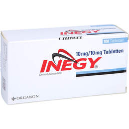 Abbildung: Inegy 10 mg / 10 mg Tabletten 100 St, Tabletten PZN 00760975