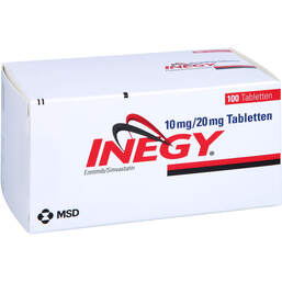 Abbildung: Inegy 10 mg / 20 mg Tabletten 100 St, Tabletten PZN 00761041