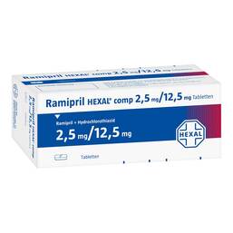 Abbildung: Ramipril Hexal comp. 2,5 mg / 12,5 mg Tabletten 100 St, Tabletten PZN 00762448