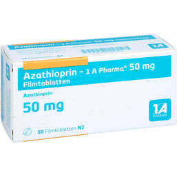 Abbildung: Azathioprin 1A Pharma 50 mg Filmtabletten 50 St, Filmtabletten PZN 00766363